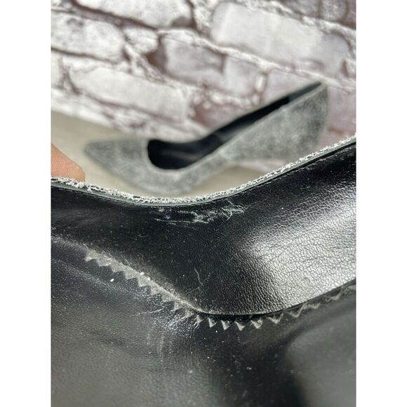 AllSaints Grey Leather Lena Pumps Stiletto Pointed Heels Women’s Sz 39EU/8.5M US - Picture 7 of 16